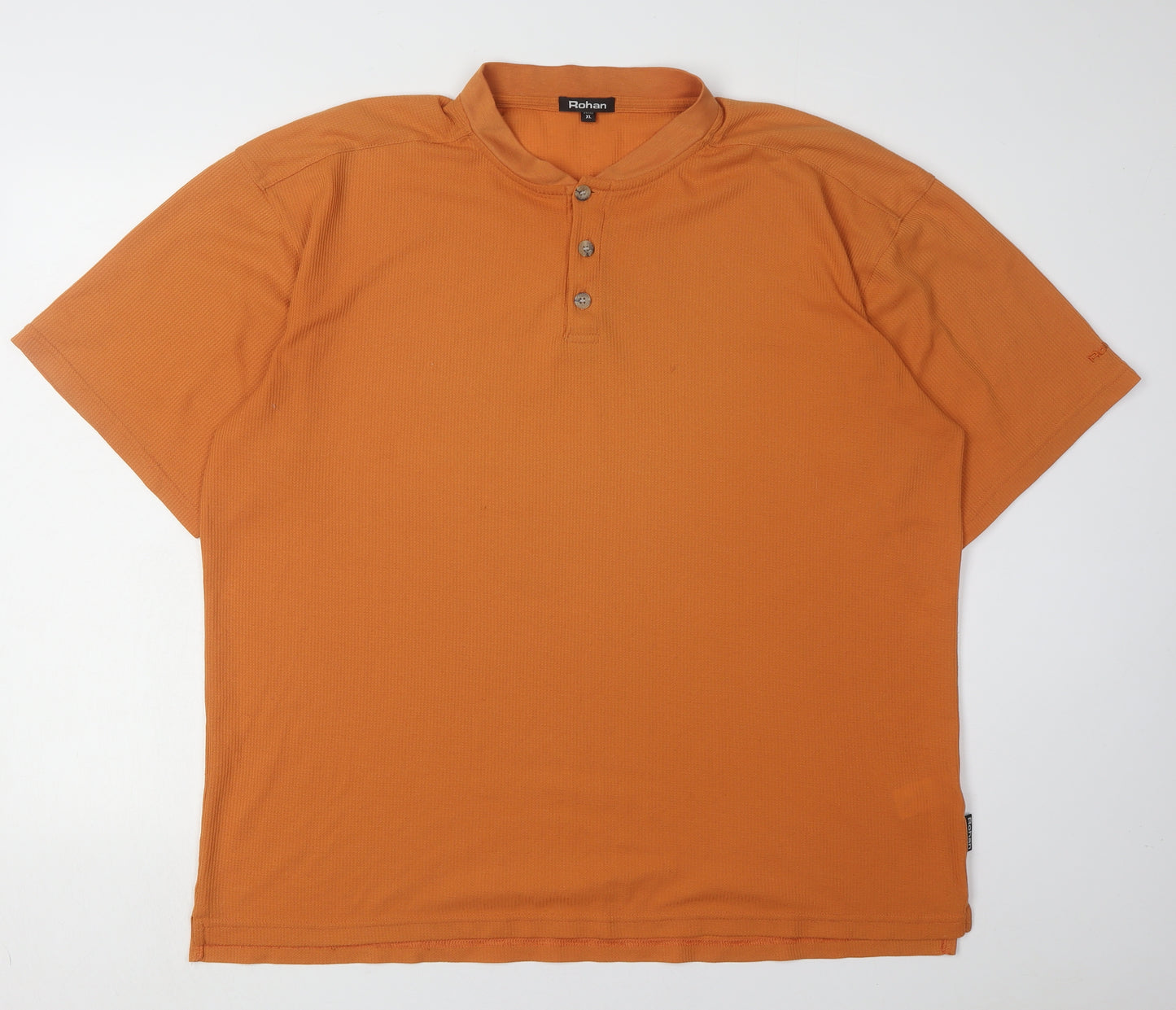 Rohan Unisex Orange XL Moisture Wicking Henley T-Shirt