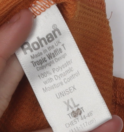 Rohan Unisex Orange XL Moisture Wicking Henley T-Shirt
