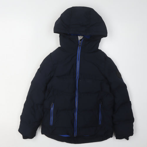 Next Boys Blue Puffer Jacket, Hooded, 6 Years
