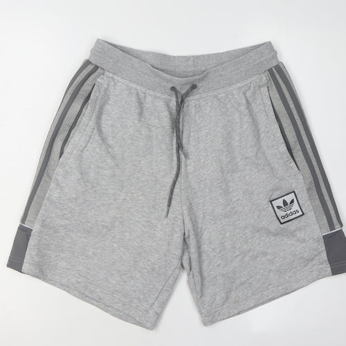 Adidas Men's Grey Sweat Shorts Size M with Logo