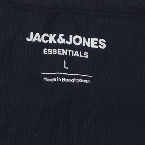 Jack & Jones Men's Black Graphic Print T-Shirt - L