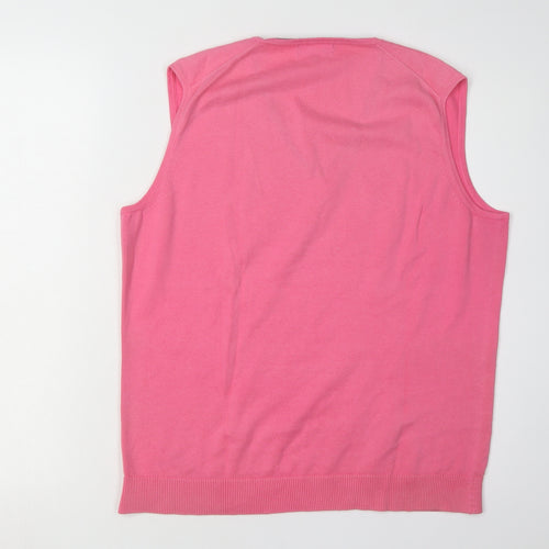 Palm Grove Pink V-Neck Womens Cotton Vest Size 14