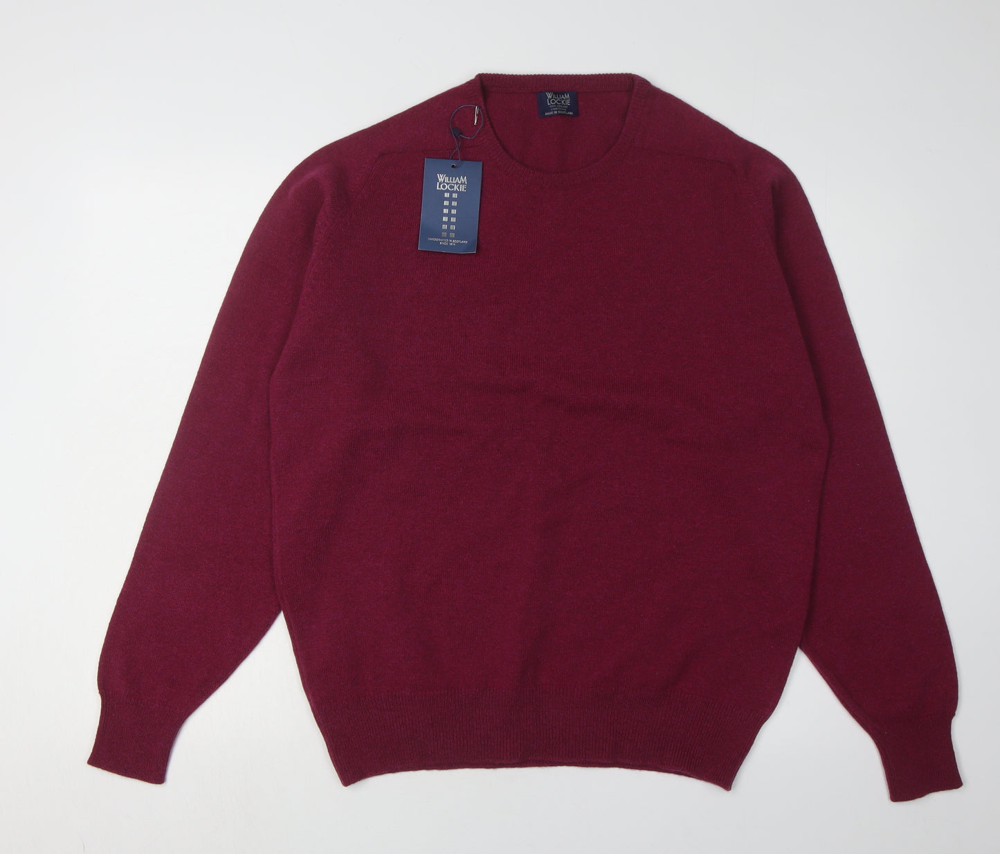 William Lockie Men's Red Wool Pullover Jumper Size L