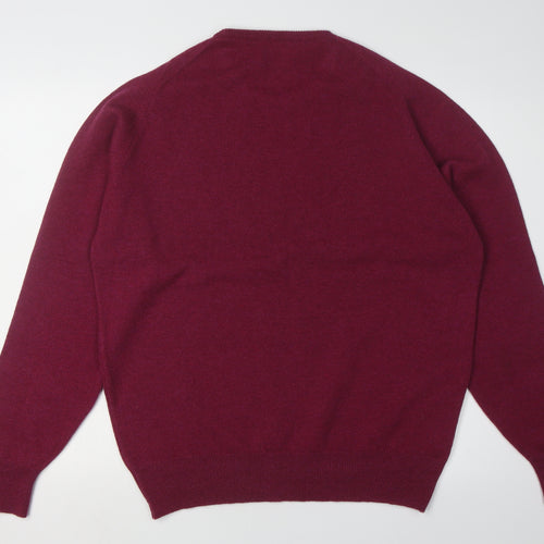 William Lockie Men's Red Wool Pullover Jumper Size L