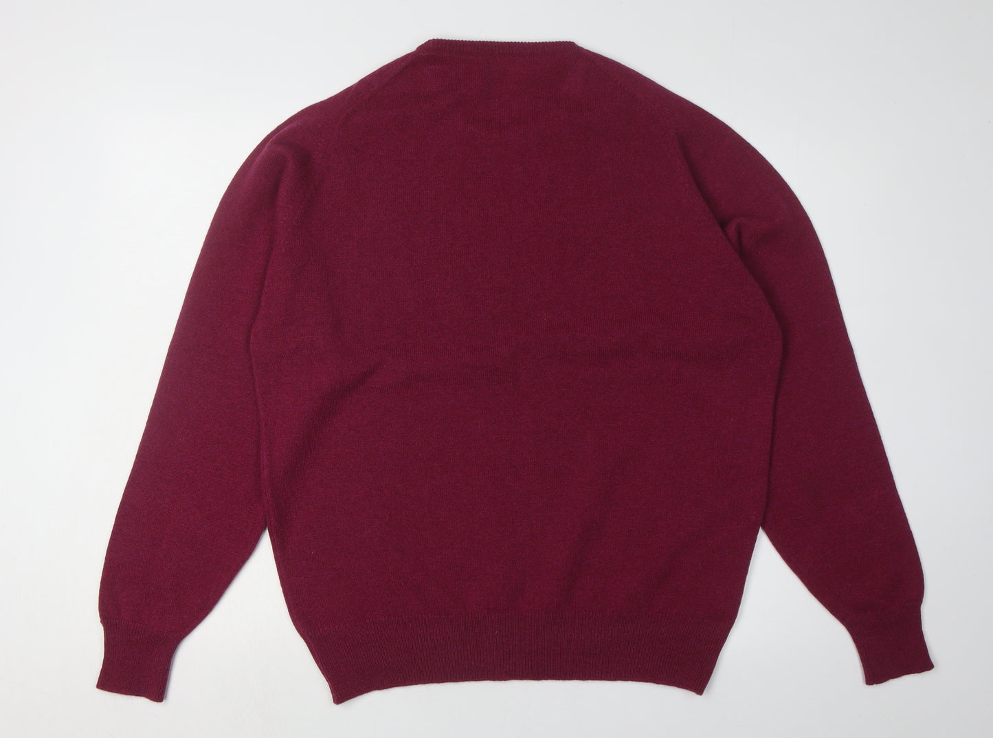 William Lockie Men's Red Wool Pullover Jumper Size L