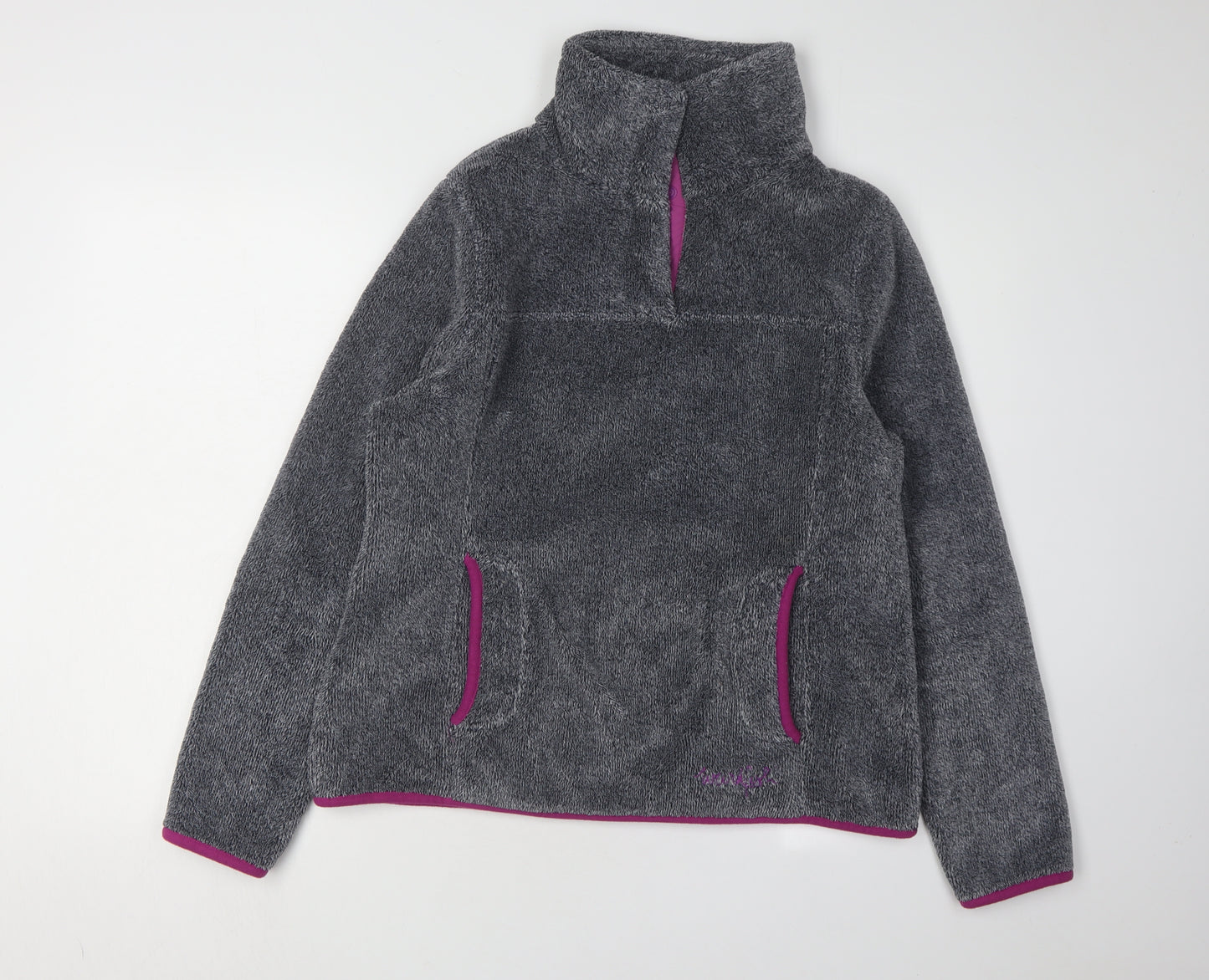 Weird Fish Women's Grey Fleece Pullover Sweatshirt Size 12