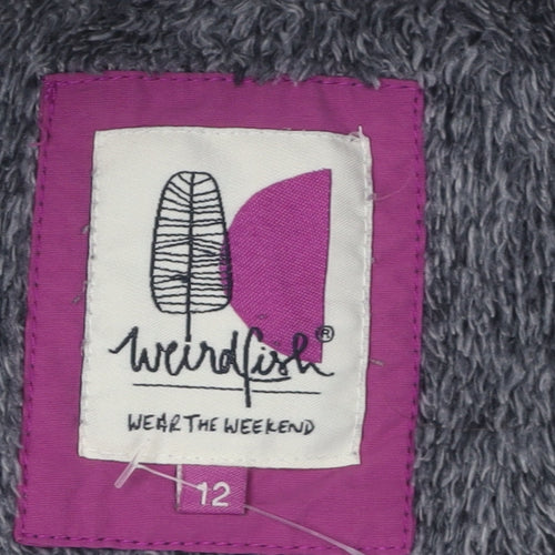 Weird Fish Women's Grey Fleece Pullover Sweatshirt Size 12