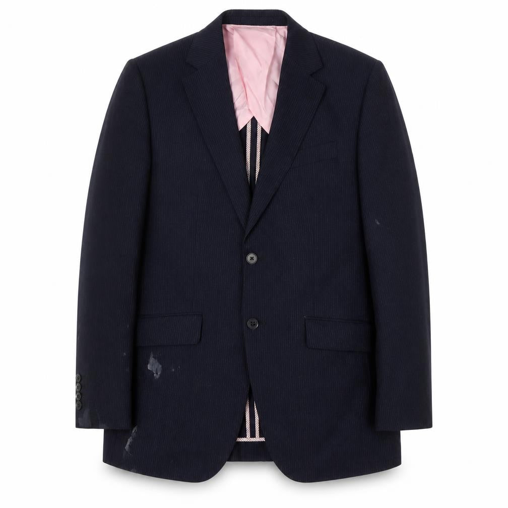 Front view of Charles Tyrwhitt Men's Blue Striped Blazer, size 38R