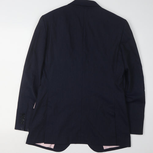 Charles Tyrwhitt Men's Blue Striped Blazer, Size 38R
