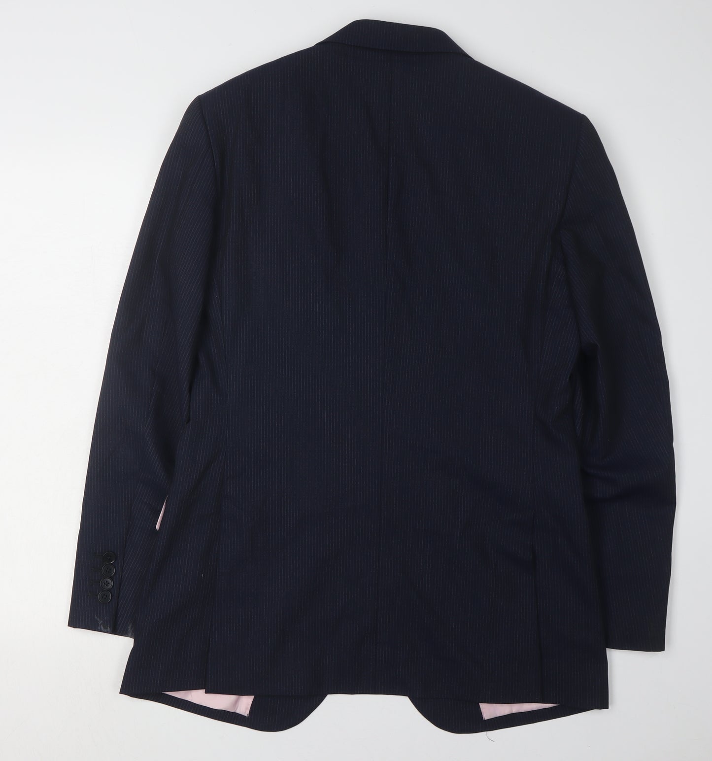 Charles Tyrwhitt Men's Blue Striped Blazer, Size 38R