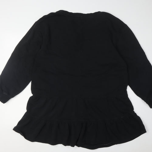 hush Black Cotton Blend Women's Dress Long Sleeve Size 16