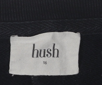 hush Black Cotton Blend Women's Dress Long Sleeve Size 16