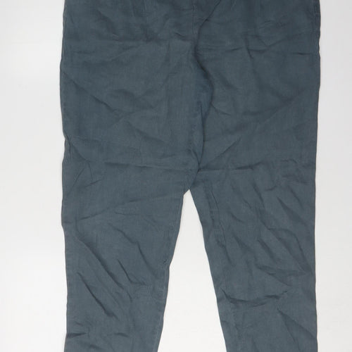 White Stuff Women's Blue Linen Trousers Size 12