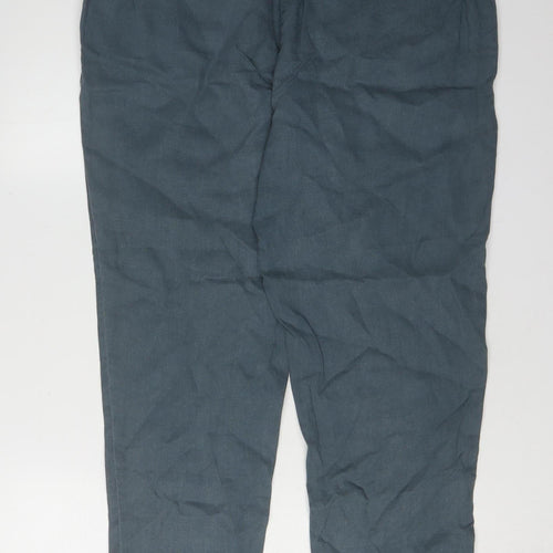 White Stuff Women's Blue Linen Trousers Size 12