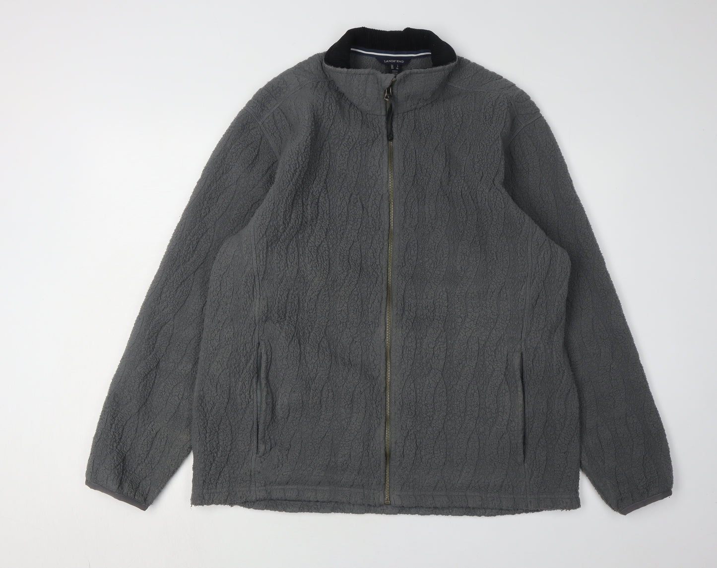 Lands' End Men's Grey Full Zip Jacket XL