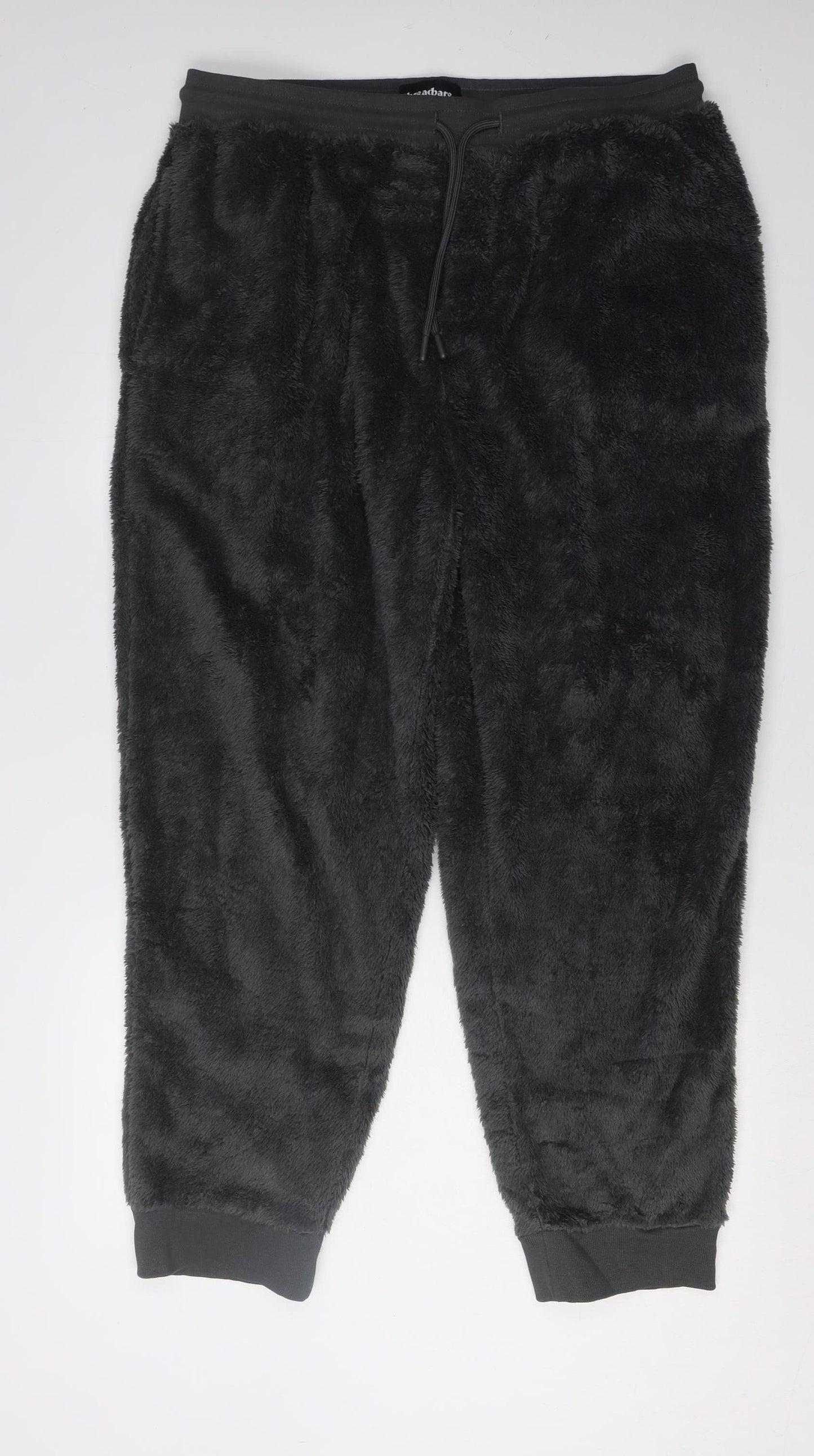 Threadbare Men's Black Fleece Lounge Pants 2XL