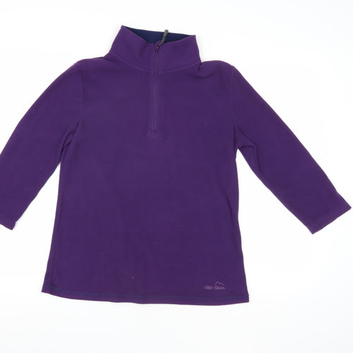 Peter Storm Women's Purple Fleece Henley Sweatshirt