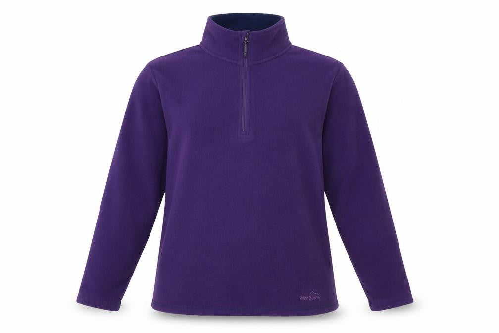 Front view of Peter Storm Women's Purple Fleece Henley Sweatshirt
