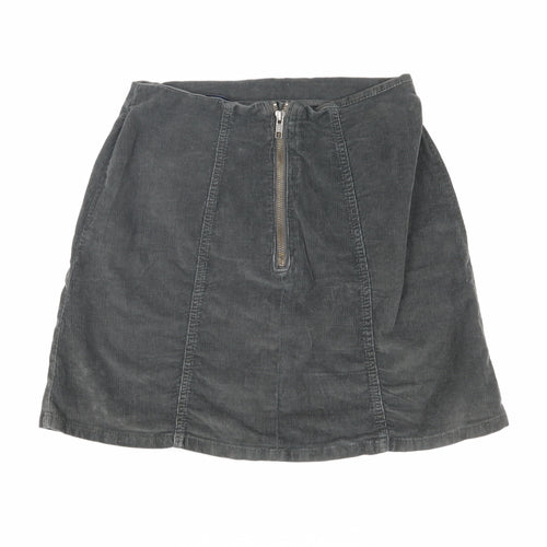 Superdry Women's Grey Corduroy A-Line Skirt XS