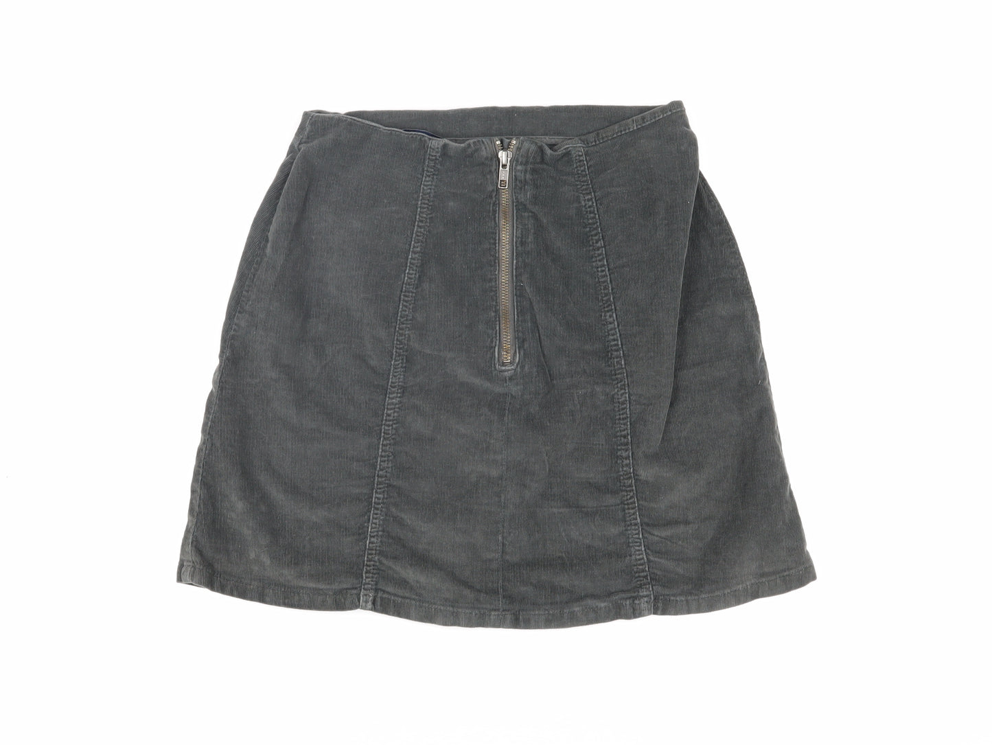 Superdry Women's Grey Corduroy A-Line Skirt XS