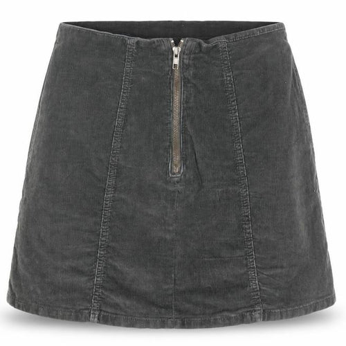 Superdry Women's Grey Corduroy A-Line Skirt XS