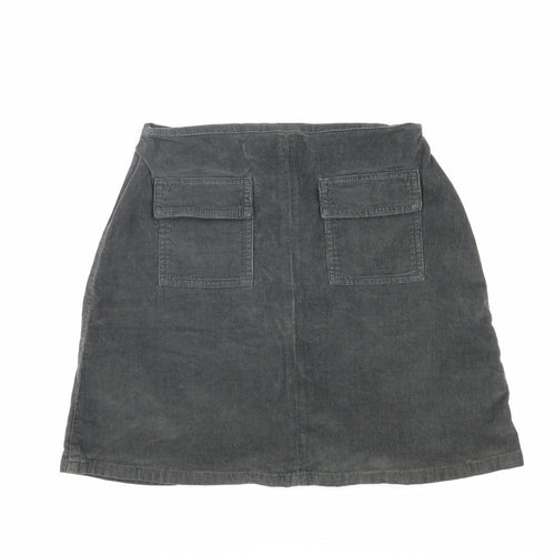 Superdry Women's Grey Corduroy A-Line Skirt XS