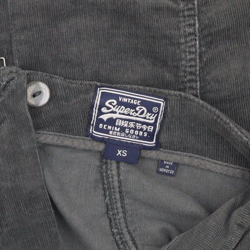 Superdry Women's Grey Corduroy A-Line Skirt XS