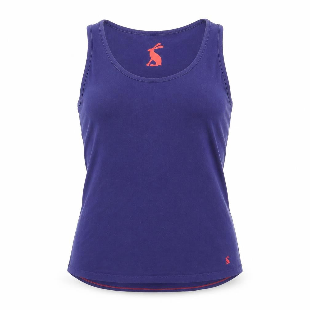 Front view of Joules Women's Purple Tank Top, size M, Scoop Neck