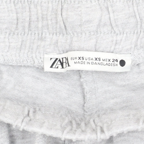 Zara Women's Grey Wide-Leg Trousers, XS