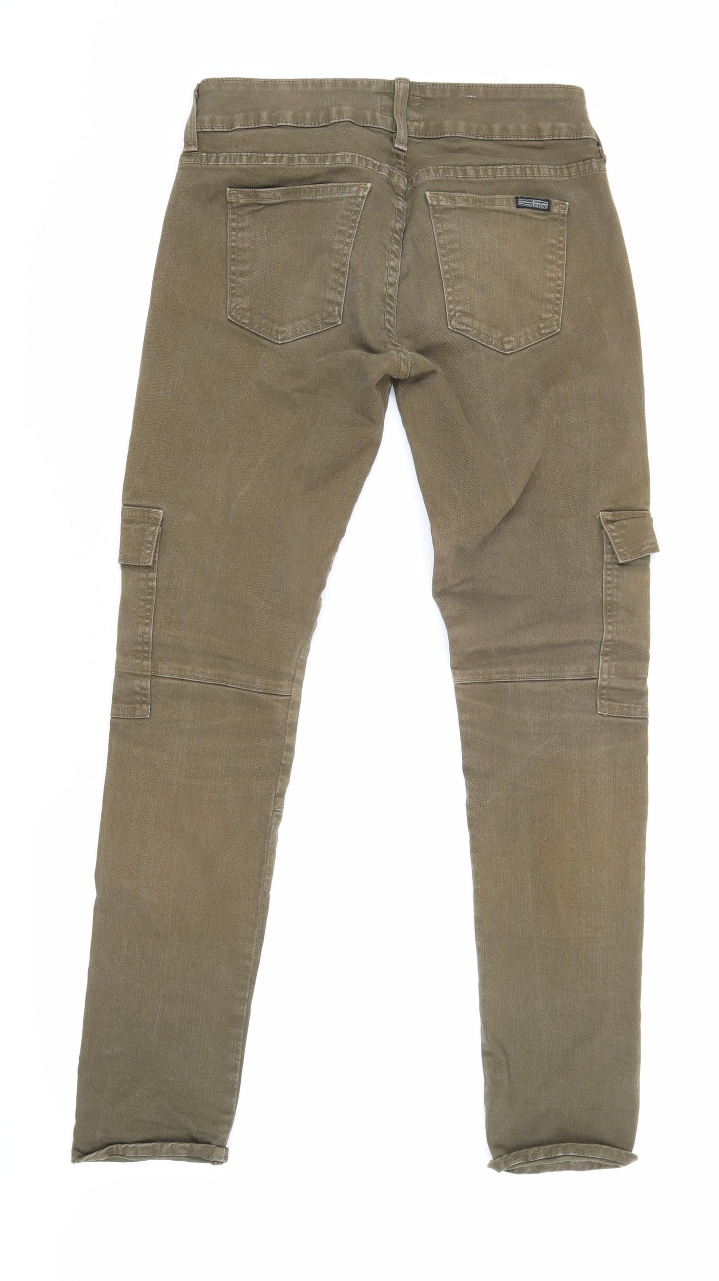 Hudson Men's Green Cargo Jeans, Size 27, Slim Fit