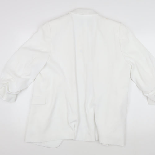 Marks and Spencer Women's White Blazer Size 18, Lined