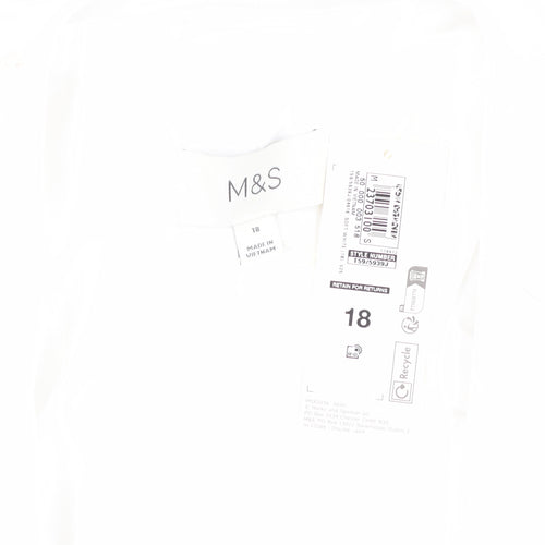 Marks and Spencer Women's White Blazer Size 18, Lined