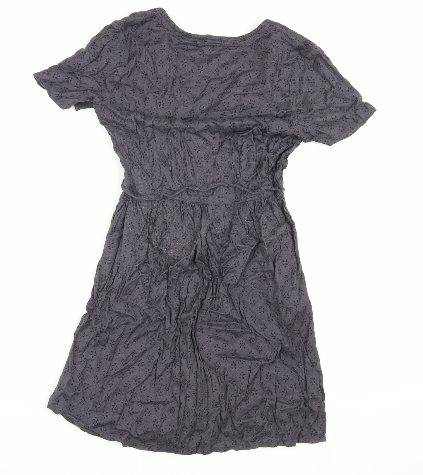 Fat Face Women's Grey Wrap Dress Size 8 Casual