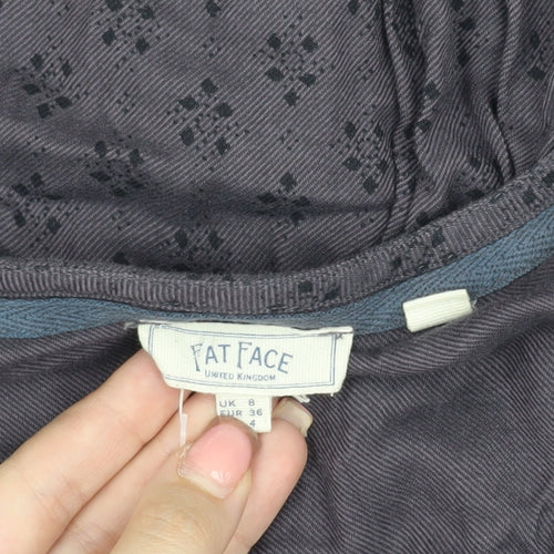 Fat Face Women's Grey Wrap Dress Size 8 Casual