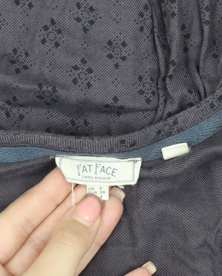 Fat Face Women's Grey Wrap Dress Size 8 Casual