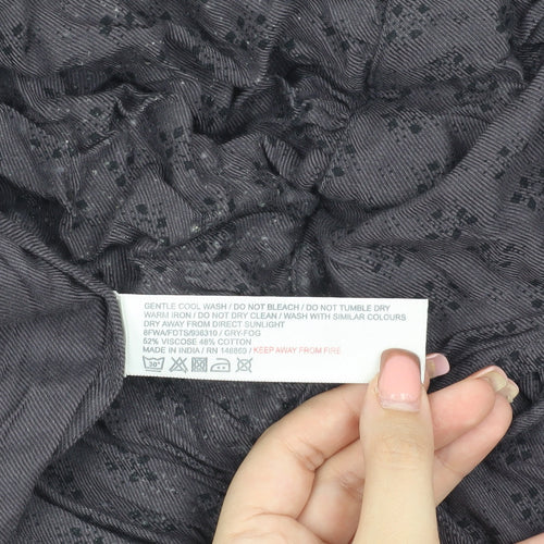 Fat Face Women's Grey Wrap Dress Size 8 Casual