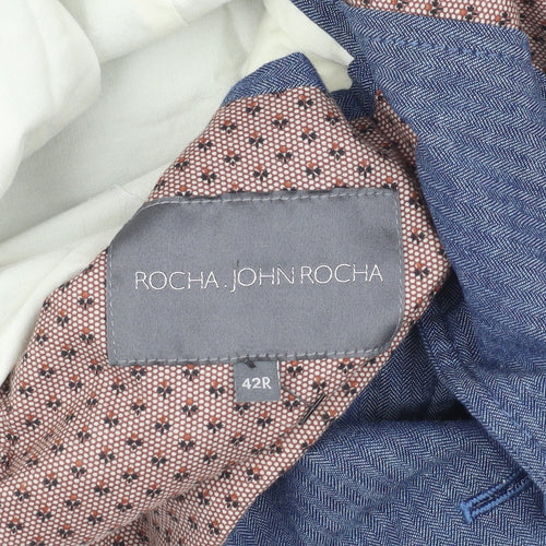 Rocha John Rocha Men's Blue Blazer, 42R, Single-Breasted