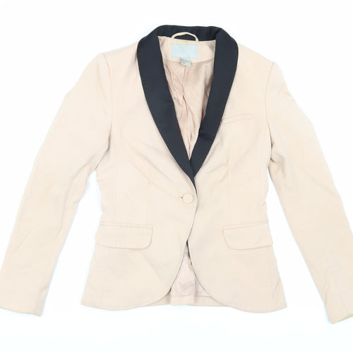 H&M Women's Beige Shawl Lapel Blazer Size 6