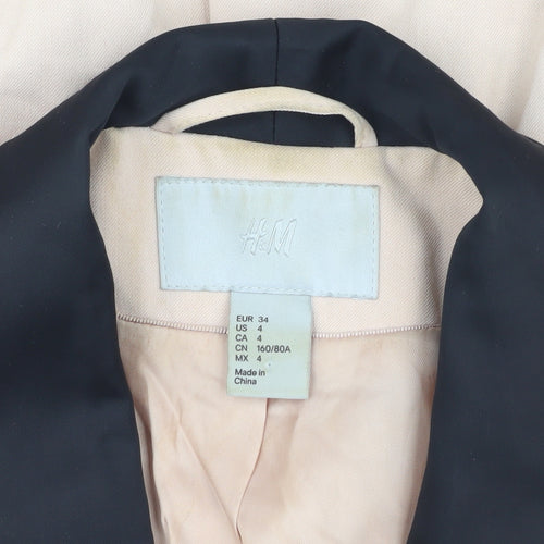 H&M Women's Beige Shawl Lapel Blazer Size 6