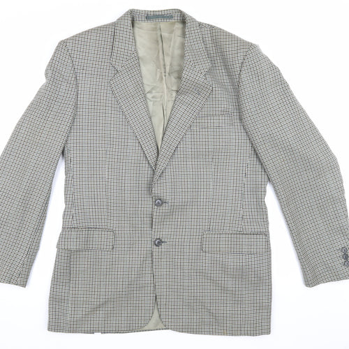 Premiere Collection Men's Grey Check Blazer 40 Long