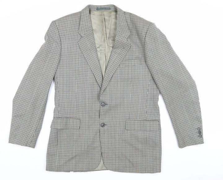 Premiere Collection Men's Grey Check Blazer 40 Long