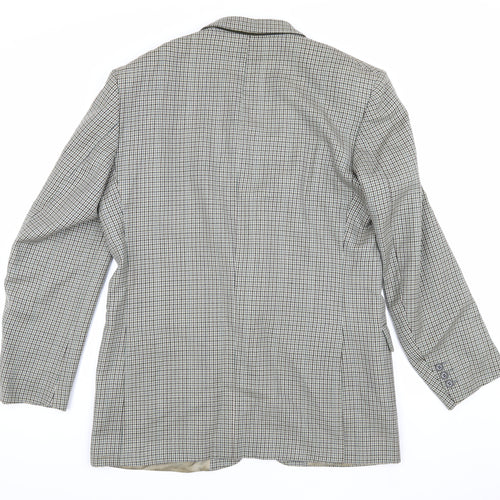 Premiere Collection Men's Grey Check Blazer 40 Long