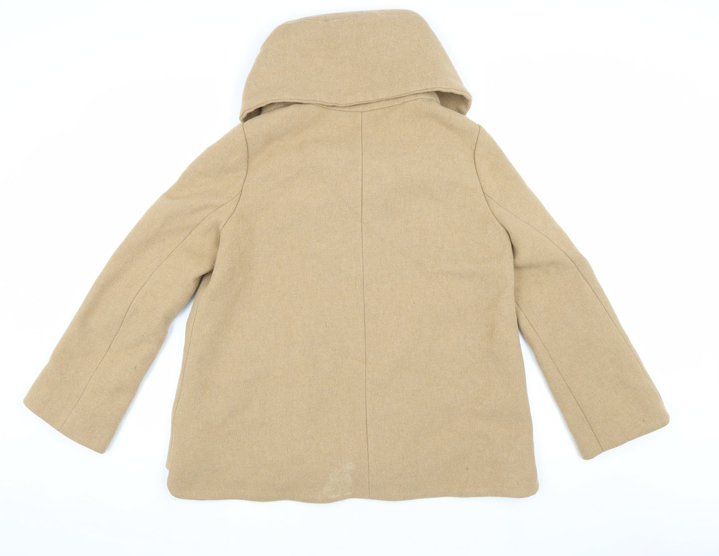 Zara Women's Beige Wool Mid-Length Coat L