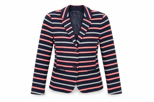 Front view of Gap Women's Striped Blazer, size 6, Multicoloured