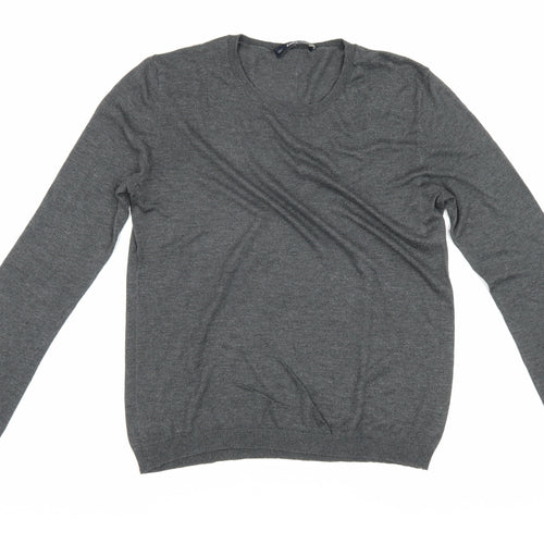 Zara Women's Grey Wool Blend Pullover Jumper L