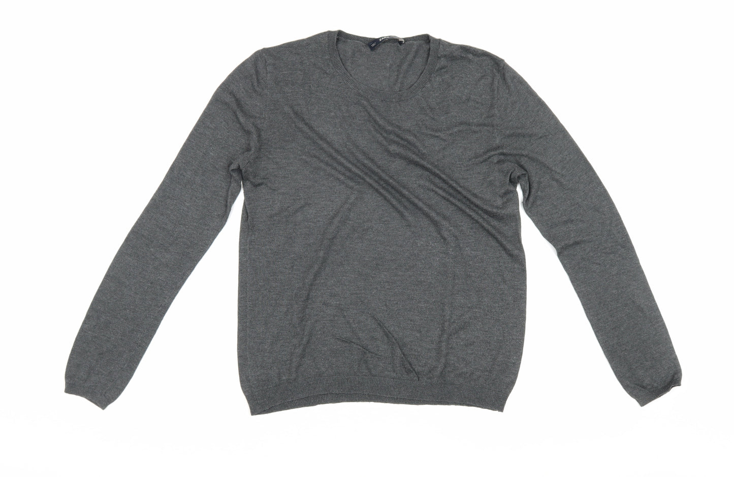 Zara Women's Grey Wool Blend Pullover Jumper L