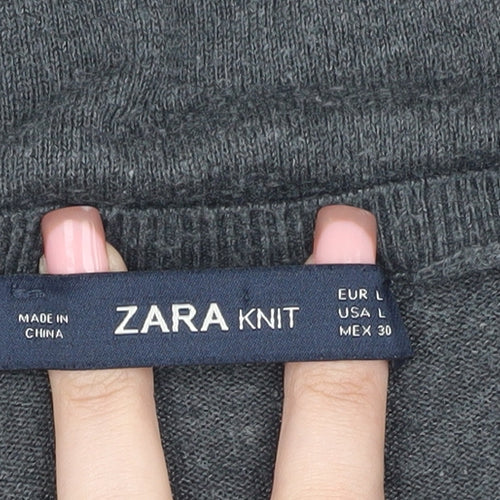 Zara Women's Grey Wool Blend Pullover Jumper L
