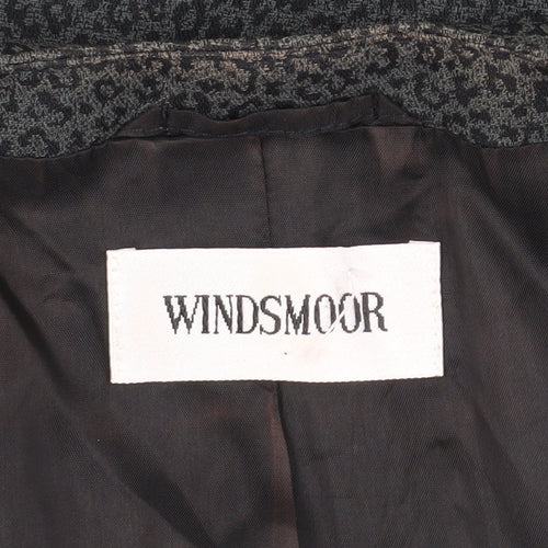Windsmoor Women's Green Animal Print Long Overcoat Size 18