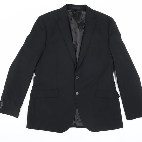 Marks & Spencer Men's Black Wool Jacket 42 Long