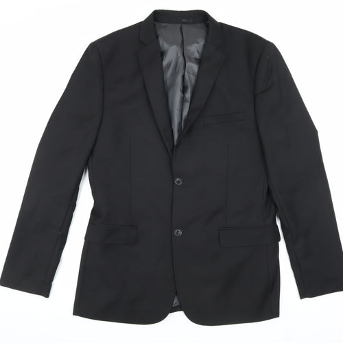 Topman Men's Black 40R Blazer Single-Breasted